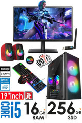 Jetucuzal J-TECH R265 Dahili Intel HD Graphics 2000 Intel Core i5 2400 16 GB Ram 256 GB SSD Tower FreeDos 19 inç Monitörlü Masaüstü Bilgisayar