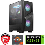 MSI R77800X3D-4070 Harici GeForce RTX 4070 AMD Ryzen 7 7800X 32 GB Ram DDR5 1 TB SSD Tower FreeDos Masaüstü Bilgisayar