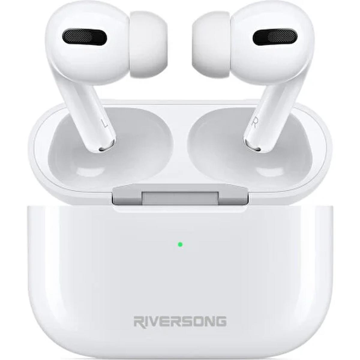 Riversong Audio Airfly L5 Android & iOS Uyumlu Su Geçirmez Çift Mikrofonlu 5.3 Silikonlu Kablosuz Kulak İçi Bluetooth Kulaklık Beyaz