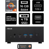 Asus ExpertCenter PN53-P1315 Dahili Radeon 660M AMD Ryzen 5 7535HS 16 GB 4 TB FreeDos Mini Pc + Per4 USB Flash Bellek