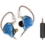 Kz Zs10 Pro 10 Silikonlu Mikrofonlu Örgülü 3.5 Mm Jak Kablolu Kulaklık Mavi
