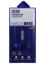 Karler Kr-204 Silikonlu Mikrofonlu 3.5 Mm Jak Kablolu Kulaklık Lacivert