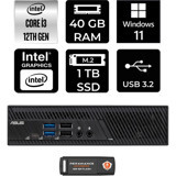 Asus PB63 PB63P1338 Dahili Intel UHD Graphics 730 Intel Core i3 13100 40 GB 1 TB Windows 11 Home Mini Pc + Per4 USB Flash Bellek