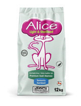 Alice Light Premium Karidesli-Somonlu Kısırlaştırılmış Az Tahıllı Yetişkin Kuru Kedi Maması 12 kg