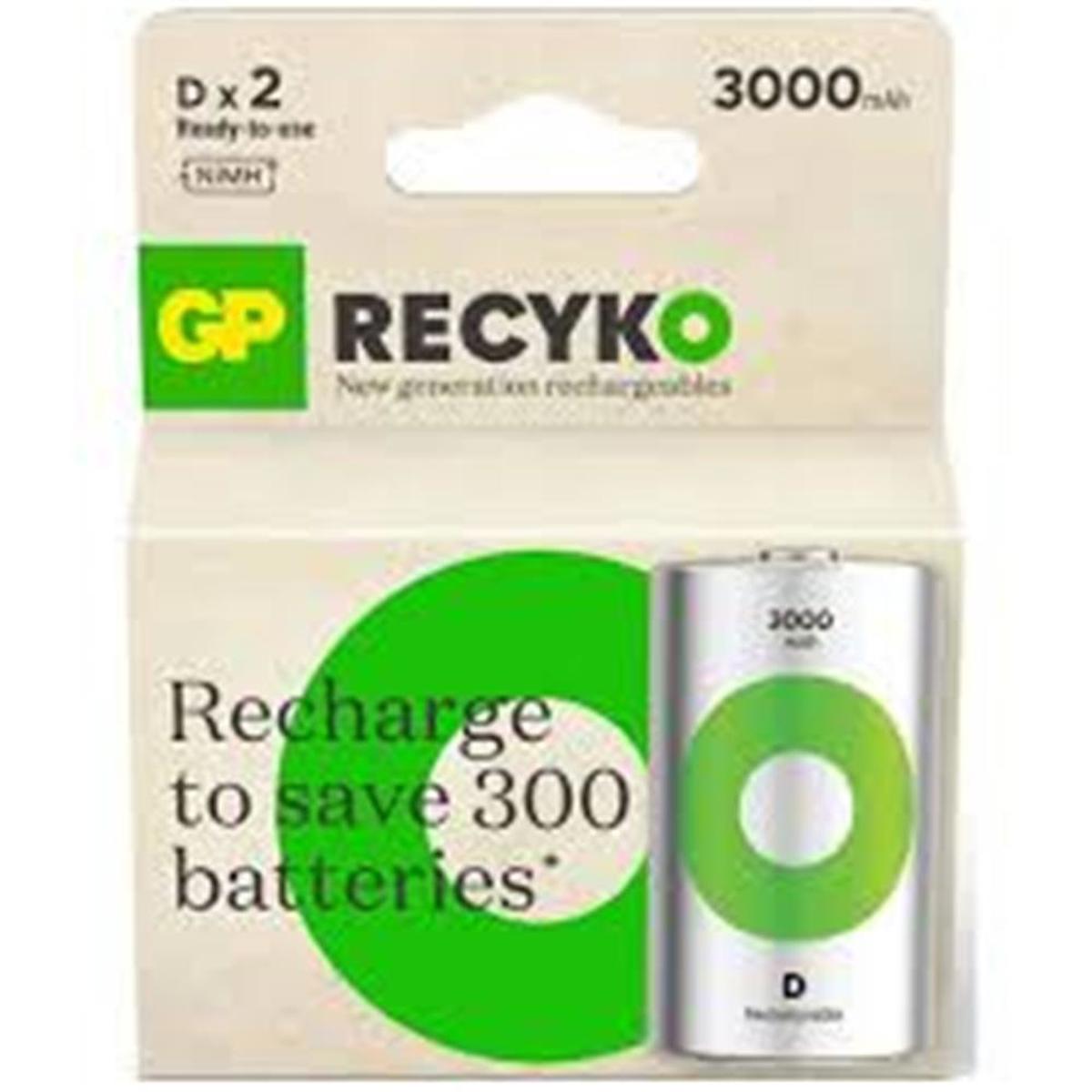 Gp Recyko GP300DHCR21-2TLB2 3000 mAh Lityum D / Büyük Şarjlı Pil 2'li