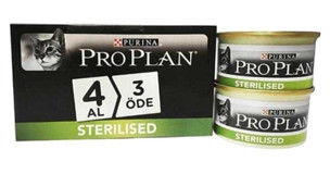 Pro Plan Kısırlaştırılmış Somon Parça Etli Yaş Kedi Maması 4x85 gr