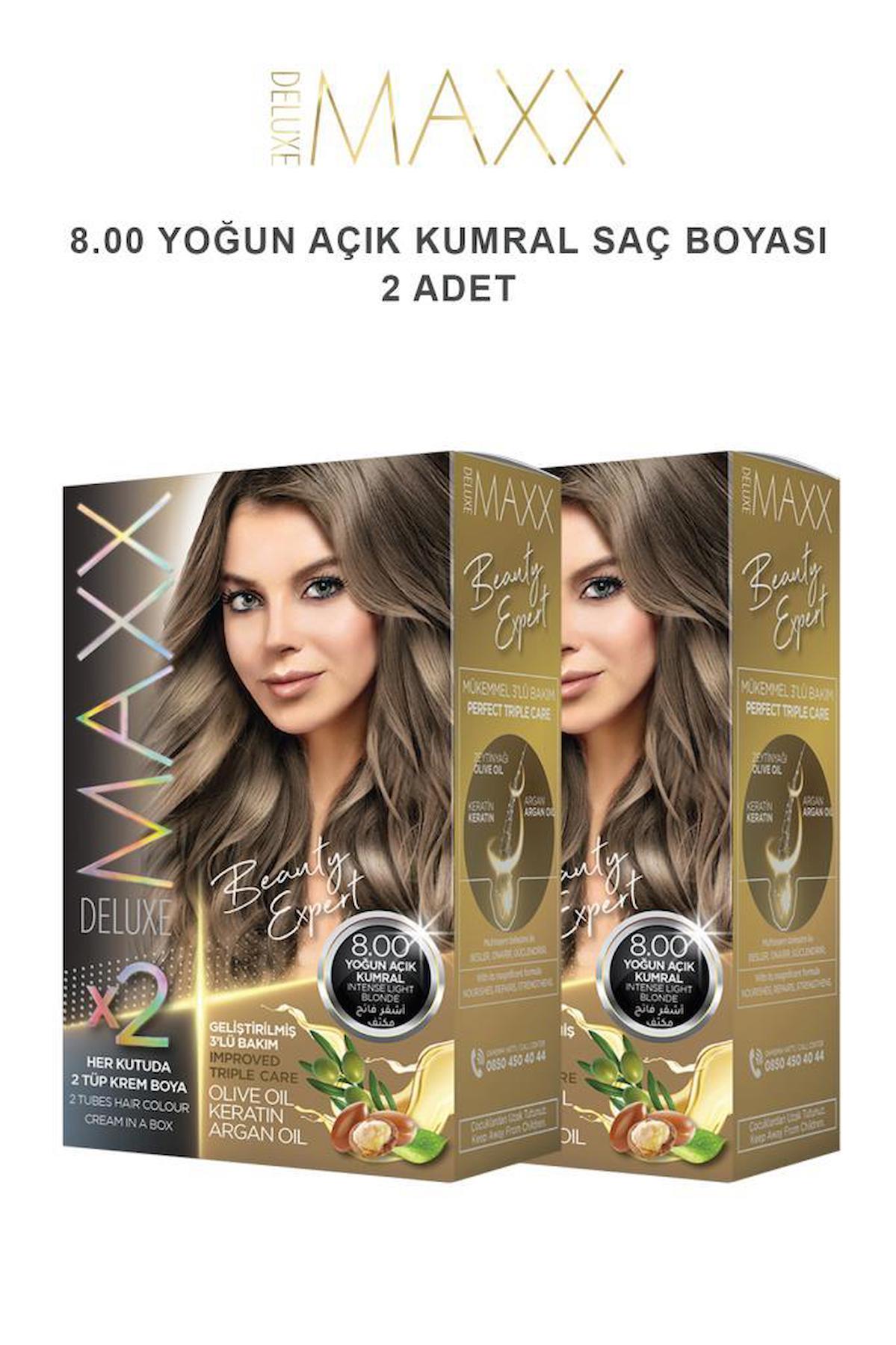 Maxx Deluxe 8-00 Yoğun Açık Kumral Krem Saç Boyası 2x50 ml