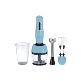 Vestel Retro 1500 ml Plastik Hazneli Buz Kırıcılı Turbolu 4 Bıçaklı 3'lü Blender Seti Mavi