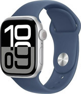 Apple Watch Series 10 GPS WatchOS Su Geçirmez 46 mm Gümüş Alüminyum Kasa ve Kot Rengi Kauçuk Kordon Dikdörtgen Unisex Akıllı Saat