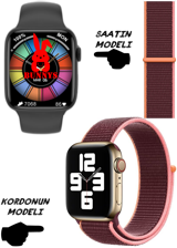 Bunnys Watch 8 Android GPS 45 mm Silikon Kordon Kare Unisex Akıllı Saat Sarı