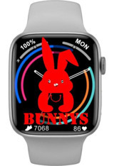 Rabbit Store Watch 8 Android GPS 45 mm Silikon Kordon Kare Unisex Akıllı Saat Gümüş