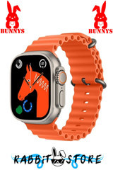 Rabbit Store Watch 8 Android GPS 45 mm Silikon Kordon Kare Unisex Akıllı Saat Turuncu