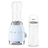 Smeg 50's Style 600 ml Plastik Hazneli 4 Bıçaklı Kişisel Tekli Mini El Blender Mavi