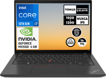 Lenovo Thinkpad T14 Gen 4 21HD00ECTX Harici GeForce MX 550 Intel Core i7 1370P 32 GB Ram 512 GB SSD 14 inç WUXGA FreeDos Oyuncu Laptop