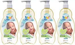 Uni Baby Pompalı Göz Yakmayan Hipoalerjenik Hassas Ciltler İçin Aloe Vera Bebek Şampuanı 4x700 ml