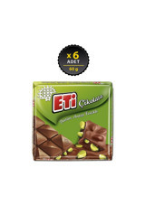 Eti Kare Antep Fıstıklı Çikolata 60 gr 6 Adet