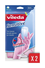 Vileda Sensitive Pembe Medium Bulaşık Temizlik Eldiveni