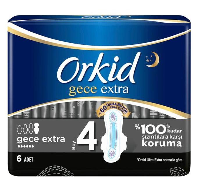 Orkid Gece Ekstra 6'lı Hijyenik Ped