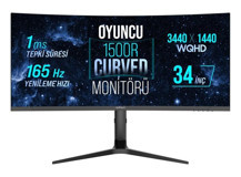 Warp WRP34-165-B 165 Hz 1 ms 34 inç WQHD Curved VA Hoparlörlü HDMI Freesync G-Sync 2560x1440 px LED Monitör