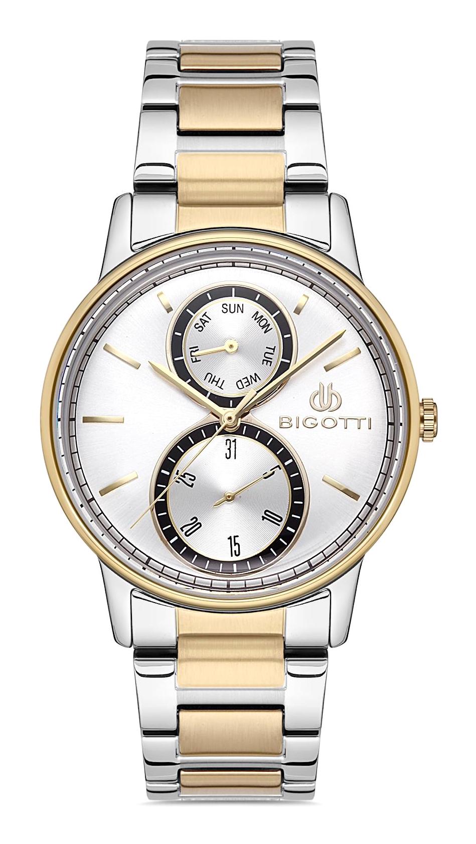 Bigotti BG.1.10192.5 Takvimli 45 mm Altın-Metal Kordon Analog Erkek Kol Saati