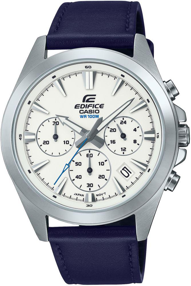 Casio EFV-630L-7AVUDF Takvimli 43.9 mm Lacivert Deri Kordon Analog Kol Saati