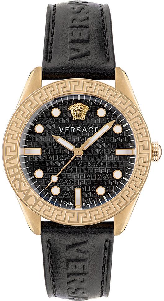 Versace VRSCVE2T00222 42 mm Siyah Deri Kordon Analog Erkek Kol Saati