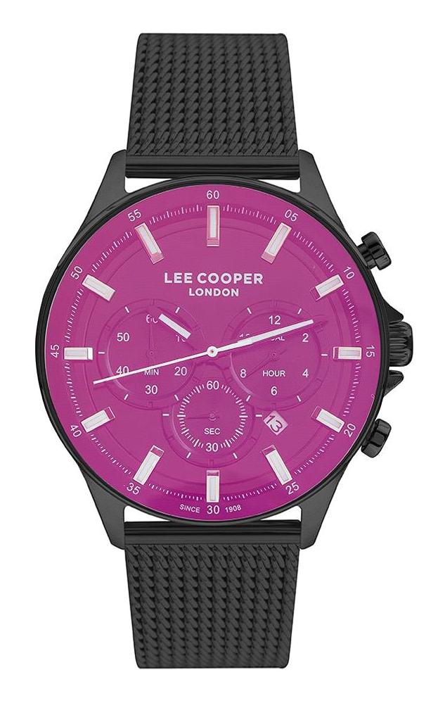 Lee Cooper LC07222.650 Takvimli 43 mm Siyah Çelik Kordon Analog Erkek Kol Saati