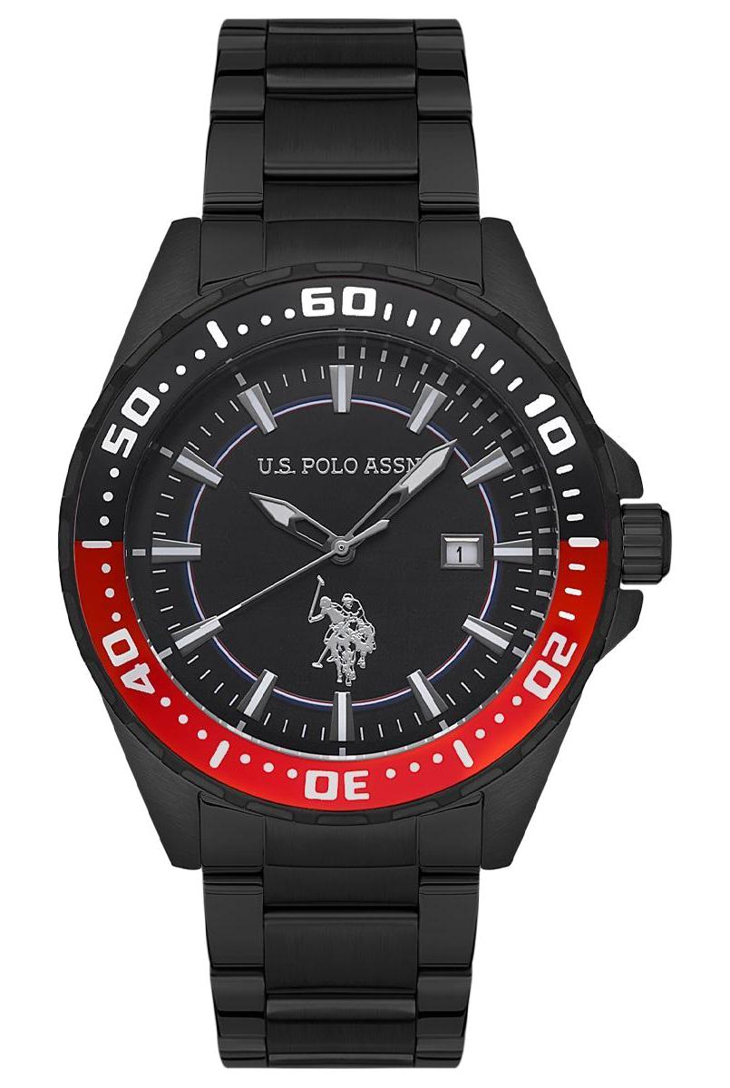 U.S. Polo Assn USPA1041-07 Takvimli 44 mm Siyah Çelik Kordon Analog Erkek Kol Saati