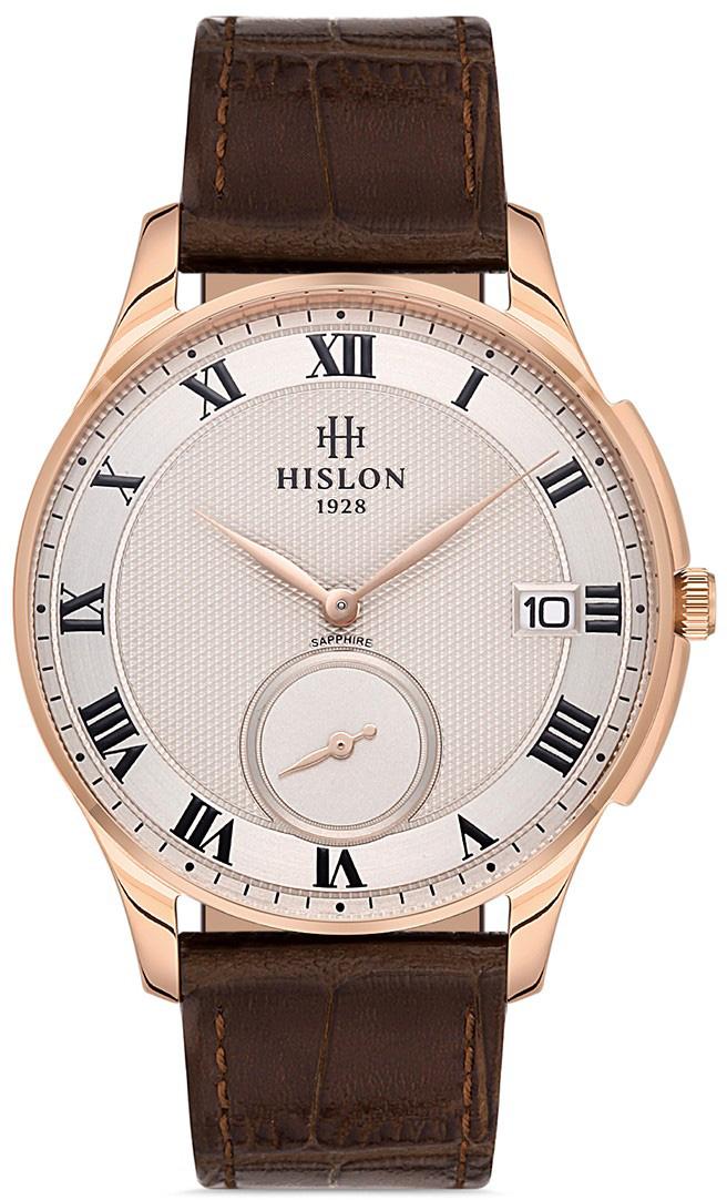 Hislon CL120R-05KR Pusulalı Takvimli 41 mm Kahverengi Deri Kordon Analog Erkek Kol Saati