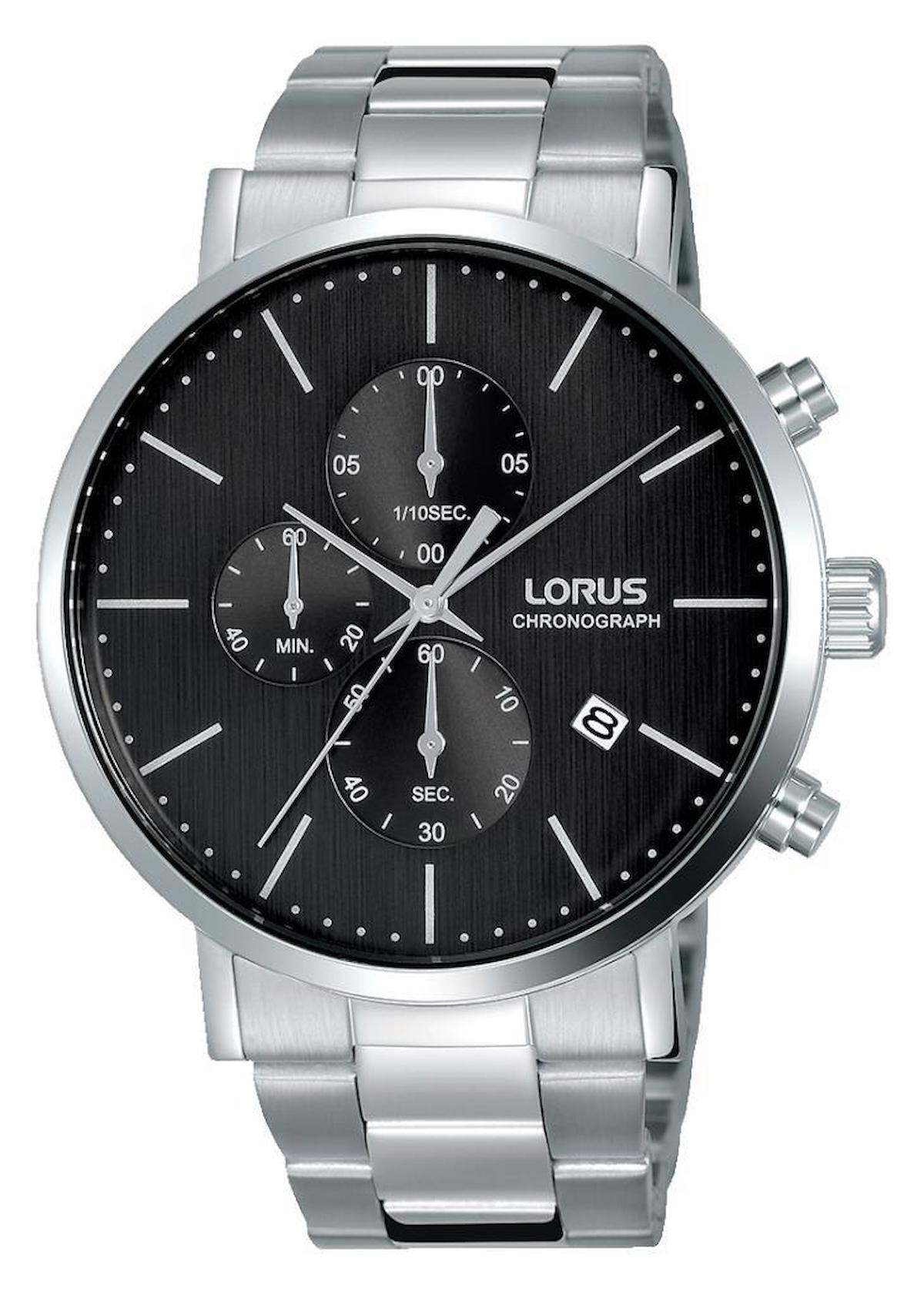 Lorus RM317FX9 Takvimli 44 mm Siyah Çelik Kordon Analog Erkek Kol Saati