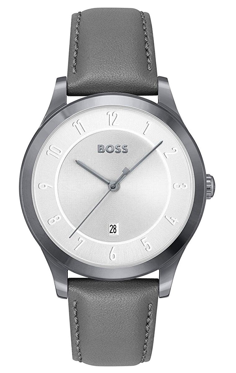 Boss Watches HB1513983 Takvimli 41 mm Gri Deri Kordon Analog Erkek Kol Saati