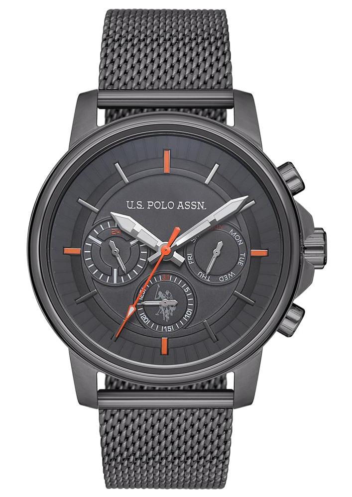 U.S. Polo Assn USPA1020-01 Takvimli 45 mm Füme Çelik Kordon Analog Erkek Kol Saati