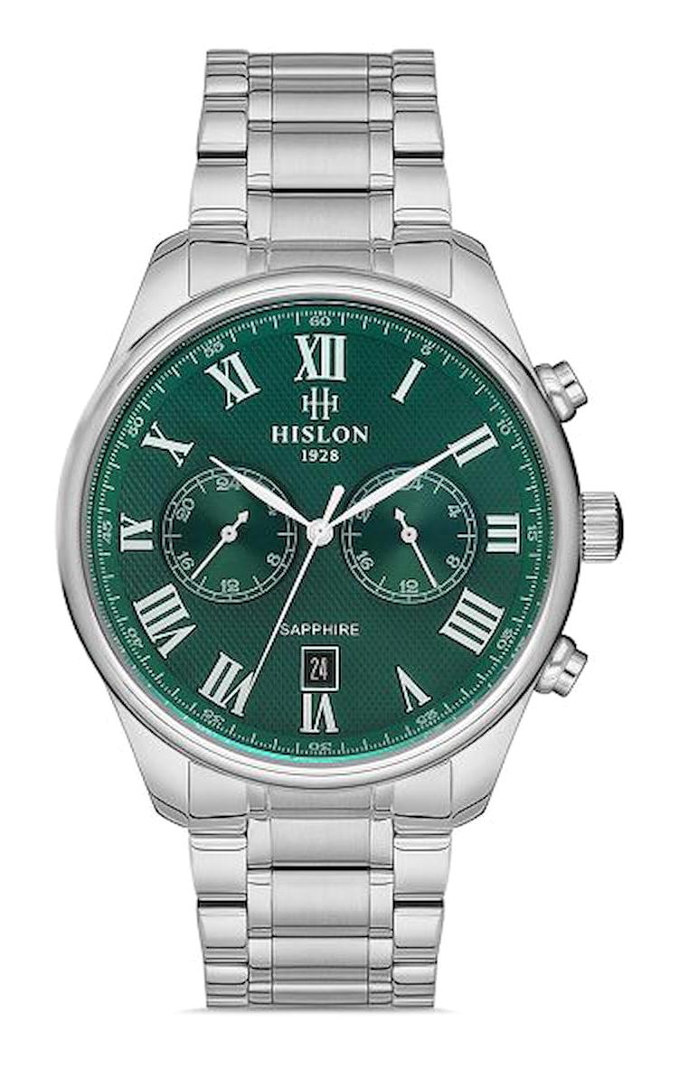 Hislon CL113S-15SS Pusulalı Takvimli 42 mm Çelik Kordon Analog Erkek Kol Saati