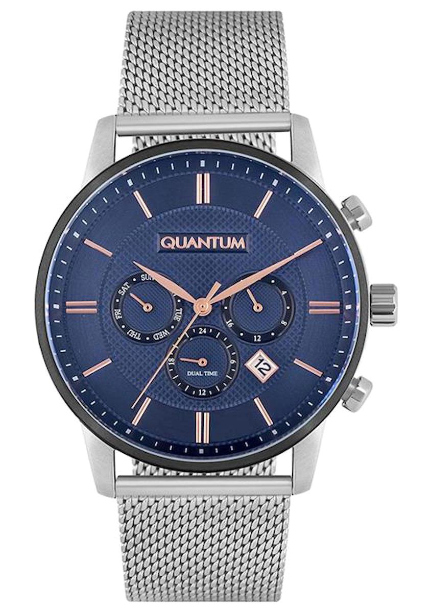 Quantum ADG830.390 Takvimli 45 mm Gri Hasır Kordon Analog Erkek Kol Saati