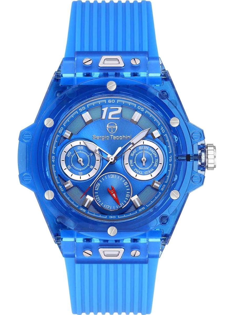 Sergio Tacchini ST.1.10404.3 Takvimli 42 mm Mavi Plastik Kordon Analog Erkek Kol Saati