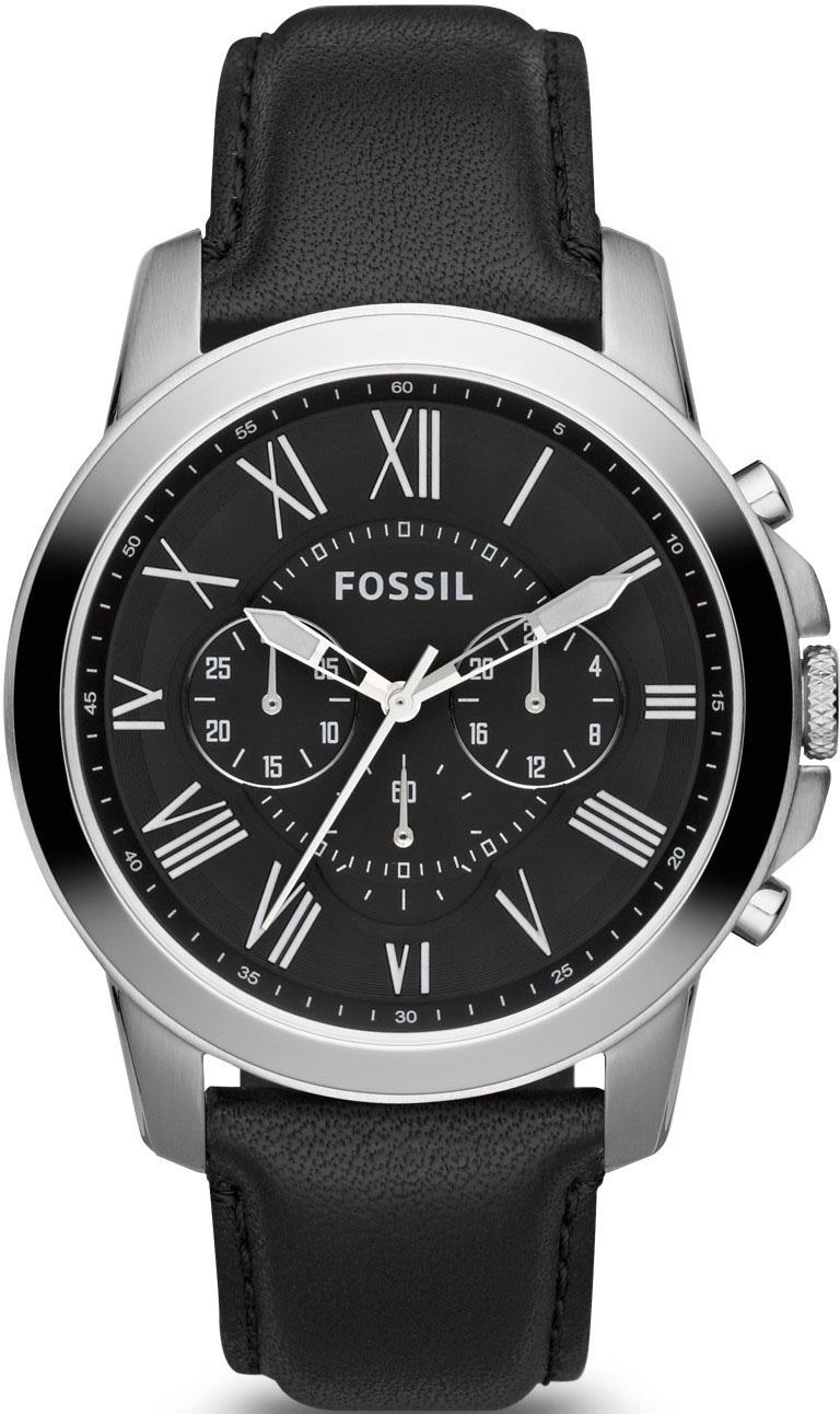 Fossil FS4812 Takvimli 44 mm Siyah Deri Kordon Analog Erkek Kol Saati