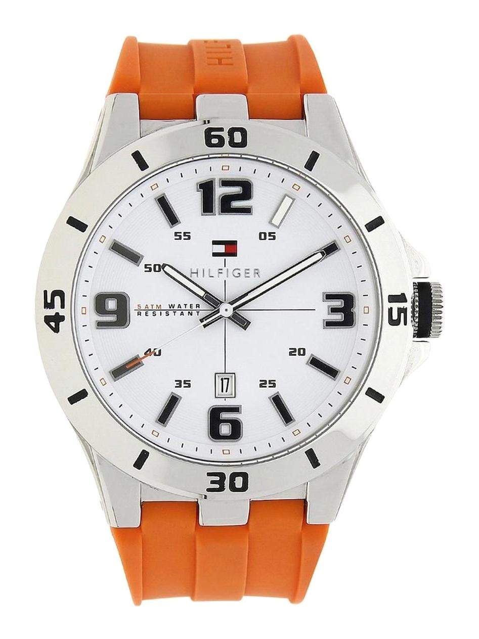 Tommy Hilfiger TH1791063 Takvimli 44 mm Turuncu Silikon Kordon Analog Erkek Kol Saati