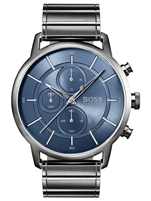 Hugo Boss HB1513574 Pusulalı Takvimli Metal Kordon Analog Erkek Kol Saati