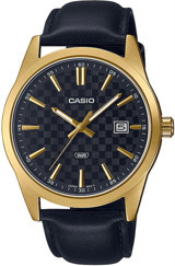 Casio MTP-VD03GL-1AUDF Takvimli 41 mm Siyah Deri Kordon Analog Erkek Kol Saati