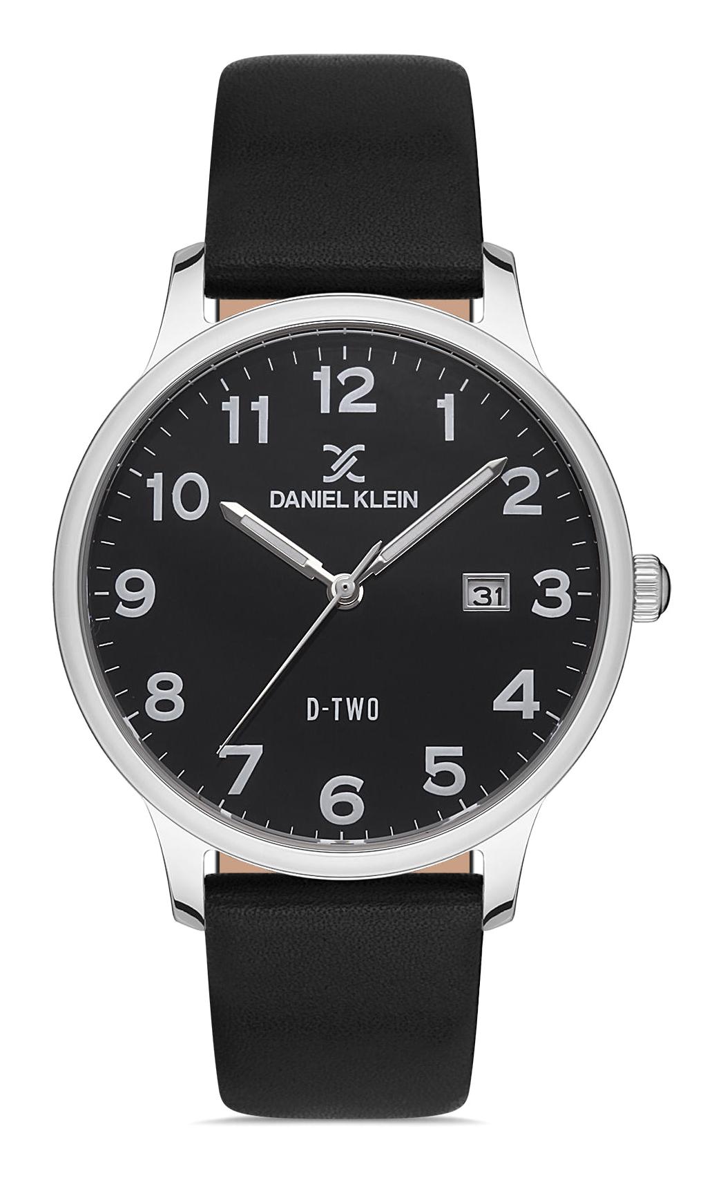 Daniel Klein DKE.1.10175.3 Takvimli 44 mm Siyah Deri Kordon Analog Erkek Kol Saati