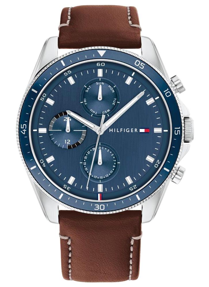 Tommy Hilfiger TH1791837 Takvimli 44 mm Kahverengi Deri Kordon Analog Erkek Kol Saati