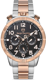 Sergio Tacchini ST.1.10184.4 Takvimli 42 mm Gri-Rose Gold Çelik Kordon Analog Kol Saati