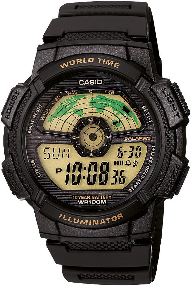 Casio AE-1100W-1BVDF Takvimli 43.7 mm Siyah Plastik Kordon Analog Kol Saati