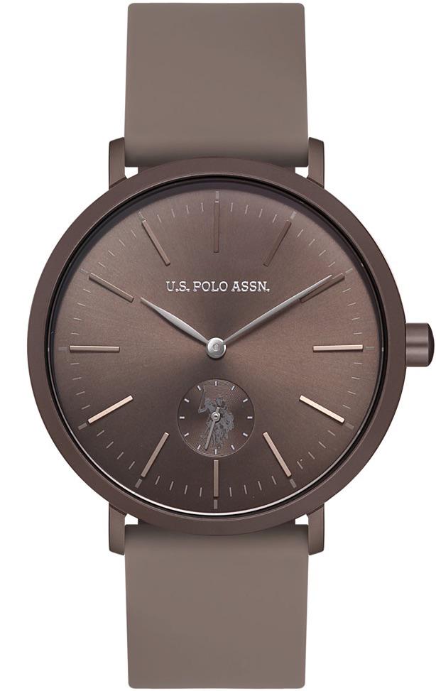 U.S. Polo Assn USPA1002-01 42 mm Kahverengi Silikon Kordon Analog Erkek Kol Saati