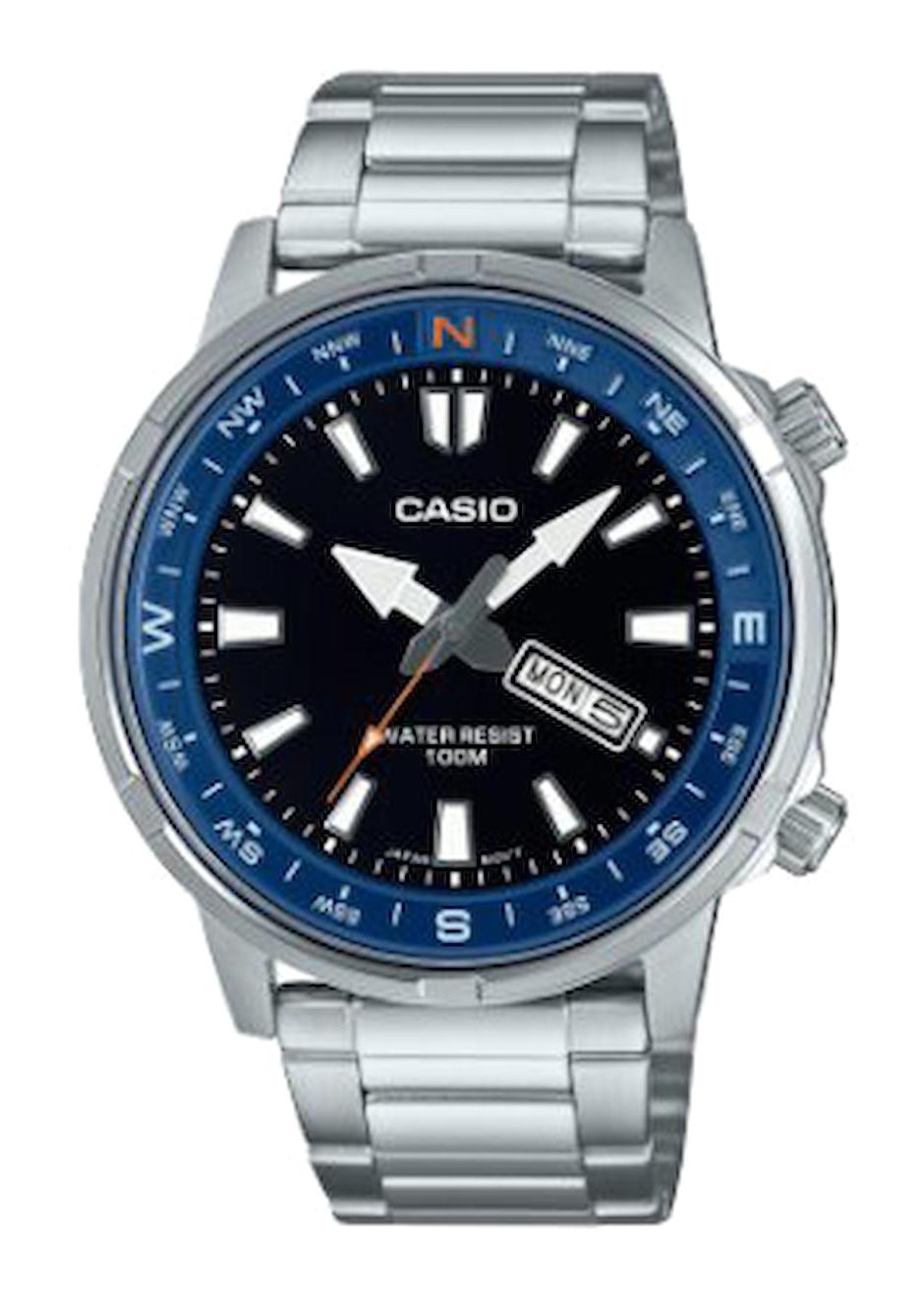 Casio MTD-130D-1A2VDF Takvimli 44 mm Çelik Kordon Analog Erkek Kol Saati