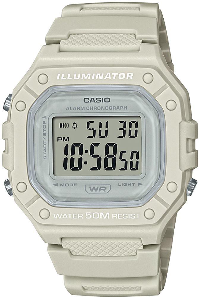 Casio W-218HC-8AVDF Takvimli Beyaz Çelik Kordon Dijital Kol Saati