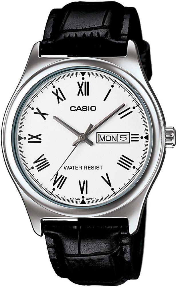 Casio MTP-V006L-7BUDF Takvimli Siyah Deri Kordon Analog Kol Saati