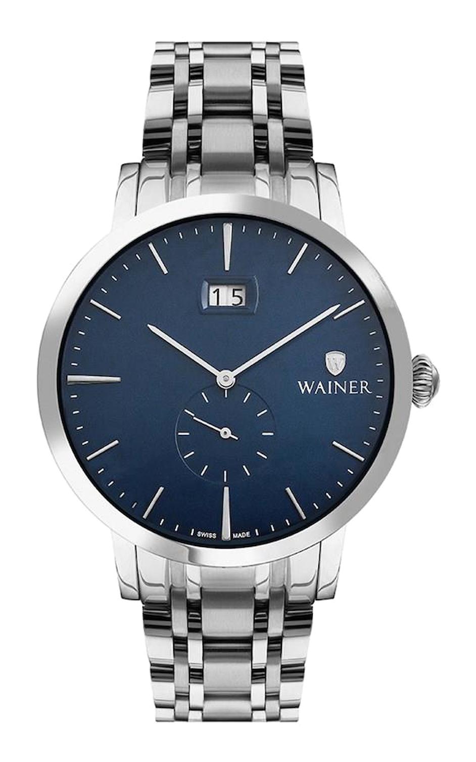 Wainer WA.01881-D Pusulalı Takvimli 44 mm Çelik Kordon Analog Erkek Kol Saati