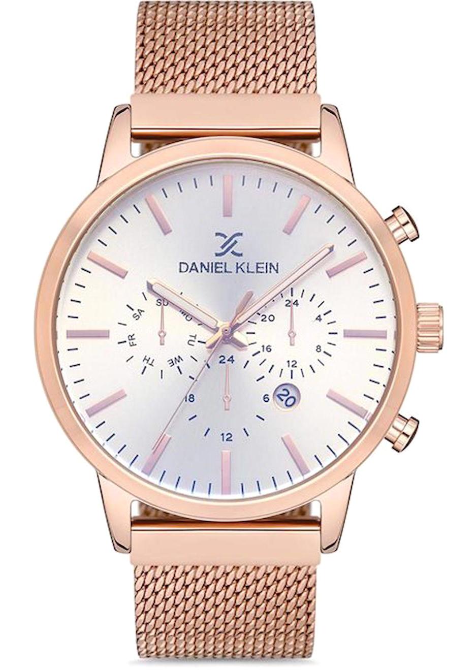 Daniel Klein DK011317E-05 Takvimli 44 mm Gri Hasır Kordon Analog Erkek Kol Saati