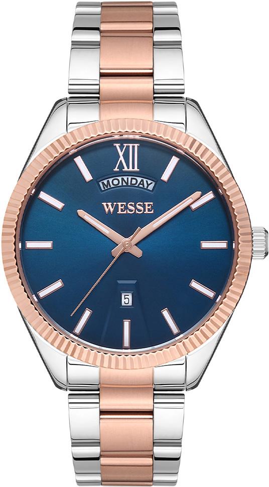 Wesse WWG205501 Takvimli 42 mm Gri-Rose Gold Çelik Kordon Analog Erkek Kol Saati